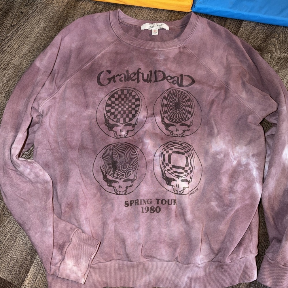 Junk Food Grateful Dead Tonal Tie Dye French Terry Raglan Sleeve Pullover Sweat